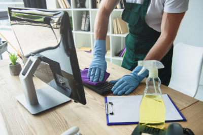 Commercial cleaning in a Louisville, KY office.